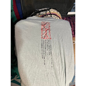 Women's Ronin Light Gray Short Sleeve Tee with Red Graphic, Size L